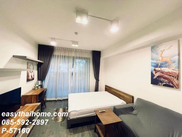 P-57160 คอนโดให้เช่า The Lofts Ekkamai ใกล้ BTS เอกมัย | เฟอร์+เครื่องใช้ไฟฟ้าครบมีเครื่องซักผ้า Line@easythaihome