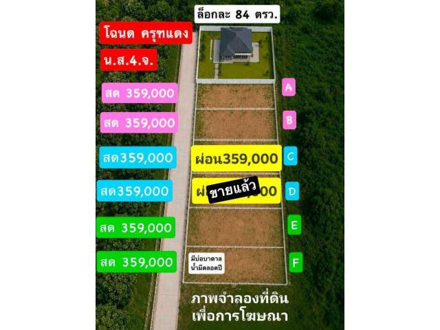 ขายที่ดิน ล็อคละ 84 ตารางวา