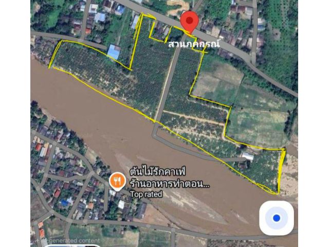 ที่ดินทำเลสวยติดแม่น้ำกก 50 ไร่ — ท่าตอน แม่อาย เชียงใหม่ พร้อมบ้าน + สวน + โกดัง
