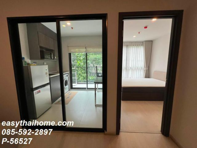 P-56527 คอนโดให้เช่า Elio Del Nest Udomsuk ห้องชั้นล่าง เดินทางสะดวก ใกล้ BTS อุดมสุข | เฟอร์+เครื่องใช้ไฟฟ้าครบ