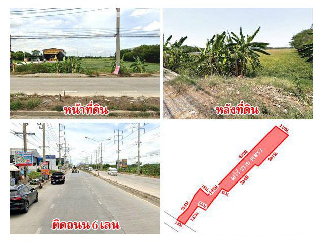 ที่ดินติดถนน บางกรวย-ไทรน้อย 46 ไร่กว่า ใกล้ตลาดพงศ์ไพบูลย์ แหล่งชุมชน เดินทางสะดวก