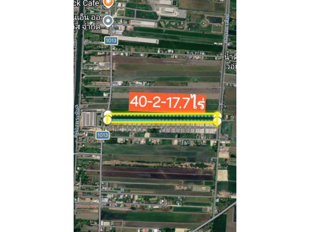●○●○●ติดถนน บ้านกล้วย-ไทรน้อย 4-2-17.7 ไร่ ด้านหลังติดคลอง●○●○●