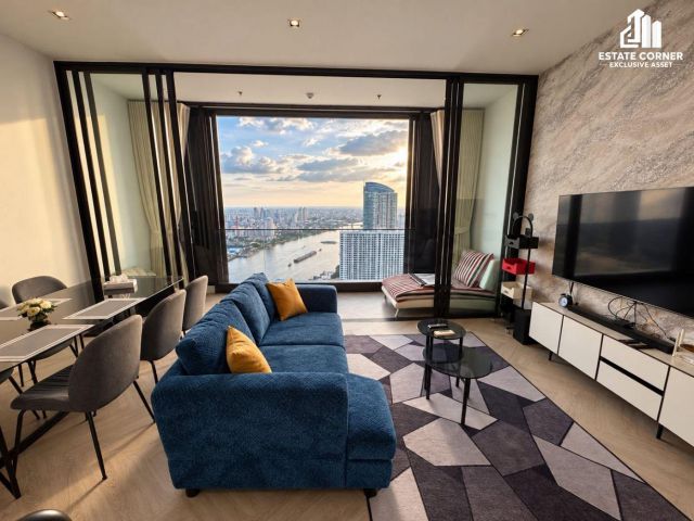 ขายคอนโด Chapter Charoennakorn - Riverside ชั้น 42 วิวโค้งแม่น้ำเจ้าพระยา | 2 ห้องนอน 79 ตร.ม. แต่งครบพร้อมอยู่!