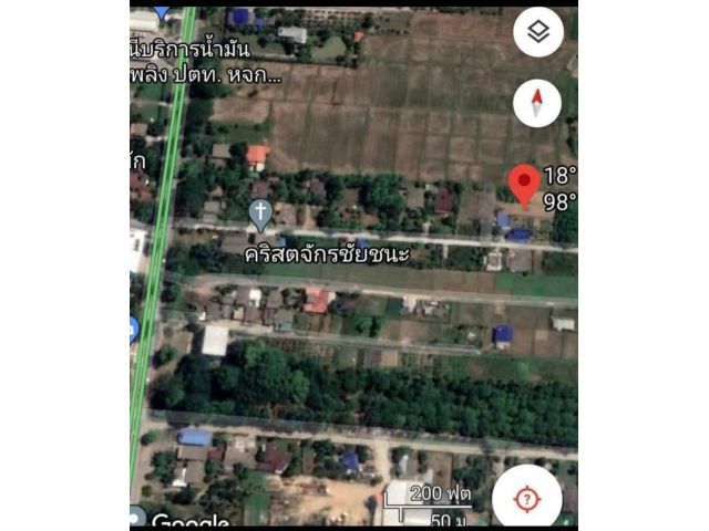 ขายที่ดินสันทรายห่างถนนหลักเพียง 80เมตร