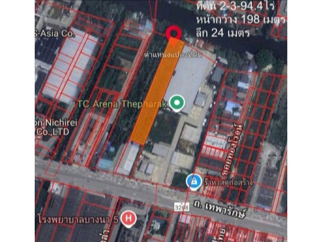 ด่วน ลดแรง!! ที่ดินเปล่า 2 ไร่ 3 งาน 94.4 ตร.ว. ใกล้ทางด่วนกาญจนาภิเษก (บางพลี -สุขสวัสดิ์) - พระราม 2